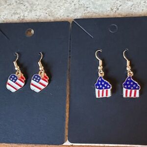 🎈🎈5/15🎈🎈Patriotic Apple and Cupcake Earrings